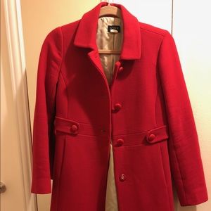 J. Crew Red Winter Peacoat